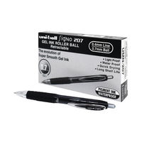 View more details about uni-ball Signo Retractable Gel Ink Black Rollerball Pens, Pack of 12 - MI92912