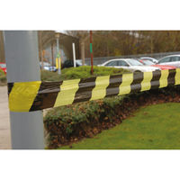 View more details about VFM Striped Tape Barrier 500m Black/Yellow (Non-adhesive suitable for indoor or outdoor use) 304927