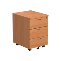 Jemini V2 H595mm Beech 3 Drawer Mobile Pedestal