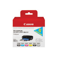 View more details about Canon PGI-550/CLI-551 Inkjet Cartridge Multipack PGBK/C/M/Y/BK/G 6496B005