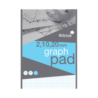 Silvine Graph Pad 2/10/20mm 50 Sheets A4