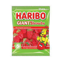 View more details about Haribo 140g Giant Strawbs Bags, Pack of 12 - 095730