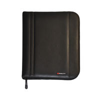 View more details about Monolith Leather Look Zipped Ring Binder PU A4 Black 2754