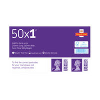 Royal Mail First Class Postage Stamp Sheet (Pack of 50)