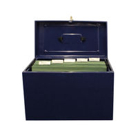 View more details about Cathedral Metal File Box Foolscap Home Office Blue HOBL