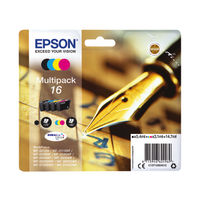 View more details about Epson 16 Series Multi Pack Ink Cartridges - Black/ Cyan/ Magenta/ Yellow