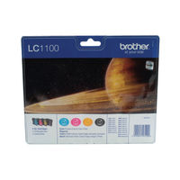 View more details about Brother LC1100 Inkjet Cartridges Multipack CMYK LC1100VALBP