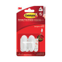 View more details about 3M Command Small Oval Hooks with Command Adhesive Strips 17082