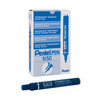 View more details about Pentel N50 Blue Bullet Tip Markers (Pack of 12) - N50-C