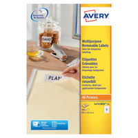 View more details about Avery Removable Labels 12 Per Sheet White (Pack of 300) L4743REV-25