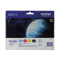 View more details about Brother LC970 Inkjet Cartridge Multipack CMYK LC970VALBP