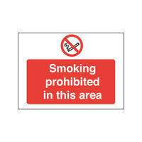 View more details about Safety Sign Smoking Prohibited in This Area 450x600mm PVC P35Z/R