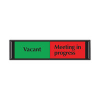 View more details about Sliding Sign Vacant/Meeting In Progress Self Adhesive 225x52mm