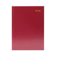 View more details about 5 Star Desk Diary Week To View A5 Burgundy 2026 KFA53BG26