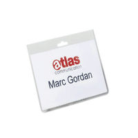 View more details about Durable Security Name Badge 60x90mm without Clip Clear (Pack of 20) 8135/19