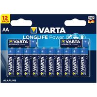 Varta AA Long Life Battery Alkaline, Pack of 12