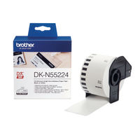View more details about Brother Continuous Non-Adhesive Paper Roll Black on White 54mm DKN55224