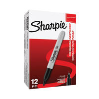 View more details about Sharpie Fine Bullet Tip Black Permanent Marker Pens, Pack of 12 - S0192654