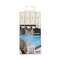 View more details about Uni-Ball UniChalk Chalk Marker Medium White (Pack of 4) 153494342