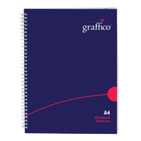 View more details about Graffico A4 Wirebound Feint Ruled Polypropylene Notebook - EN08818