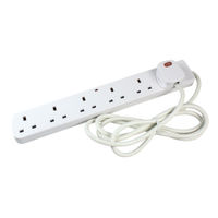 View more details about 6-Way Surge Protection 13 Amp 2m Extension Lead White CEDTS6213AS