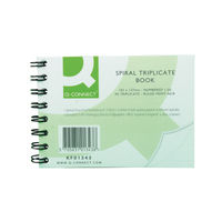 View more details about Q-Connect 102 x 127mm Wiro Bound Carbonless Triplicate Book - KF01343