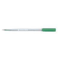 View more details about 5 Star Office Ball Pen Clear Barrel Medium 1mm Tip 0.7mm Line Green (Pack of 20)