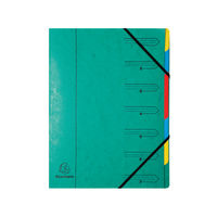 View more details about Exacompta Europa 7-Part Organiser 400gsm Pressboard A4 Green 5220Z