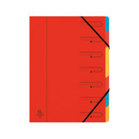 View more details about Exacompta Europa 7-Part Organiser 400gsm Pressboard A4 Red 5221Z