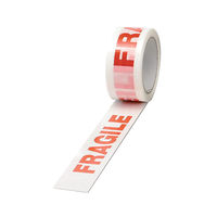 View more details about (White and Red) Fragile Packaging Tape, 50mm x 66m - Pack of 6 - 70581502