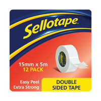 View more details about Sellotape Double Sided Tape 15mmx5m (Pack of 12) 1445293