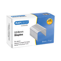 View more details about Rapesco 53/8mm Staples Chisel Point (Pack of 5000) 0750