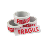 View more details about White and Red Fragile Vinyl Tape, 50mm x 66m - Pack of 6 - 97566014