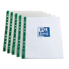 View more details about Oxford Punch Pocket Green Spine A4 Clear (Pack of 100)