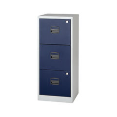 View more details about Bisley H1015mm Grey/Blue Home 3 Drawer Filing Cabinet