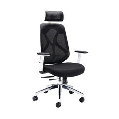 View more details about Arista Stealth High Back Chair Headrest Adjustable Arms Black/White