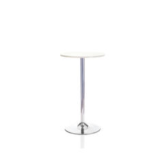 View more details about Jemini 600x600mm White/Chrome Tall Bistro Trumpet Table