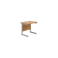 View more details about Jemini 800x600mm Nova Oak /Silver Single Rectangular Desk