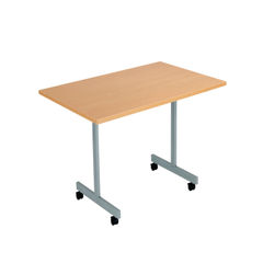 View more details about Jemini 1200x700mm Beech/Silver Rectangular Tilting Table