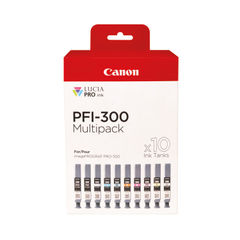 View more details about Canon PFI-300 Assorted Ink Cartridge Multipack