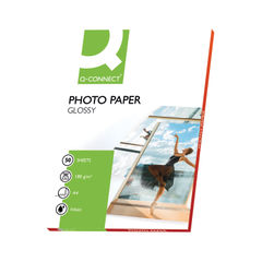 View more details about Q-Connect A4 Gloss Photo Paper 180gsm (Pack of 50)