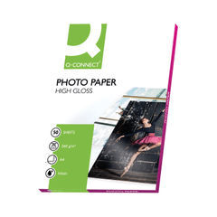 View more details about Q-Connect A4 White High Gloss Photo Paper 260gsm (Pack of 50)