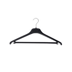 View more details about Alba Plastic Coat Hanger 450x22x60mm Black (Pack of 20)