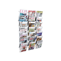 View more details about Alba A4 21 Pocket Chrome Wall Mounted Literature Holder