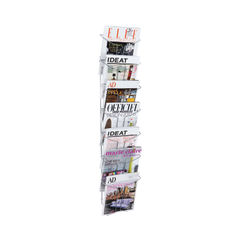 View more details about Alba A4 7 Pocket Chrome Wall Mounted Literature Holder