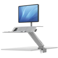 View more details about Fellowes Lotus White Single Sit Stand Work Station