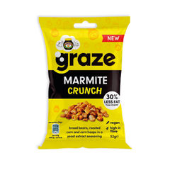 View more details about Graze Marmite Crunch Bag 52g (Pack of 18)