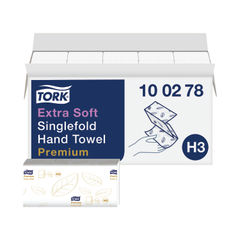 View more details about Tork H3 White 2-Ply Single Fold Hand Towels (Pack of 15)