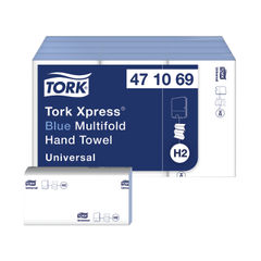 View more details about Tork Xpress H2 Blue 1-Ply Multifold Hand Towels (Pack of 12)