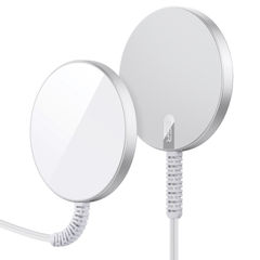 View more details about ESR HaloLock mini Wireless Charger MagSafe Compatible Silver (Pack of 2)